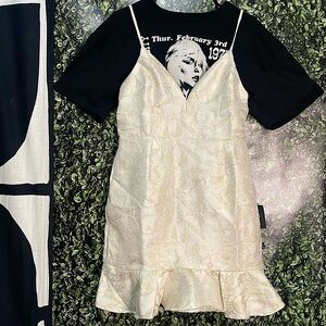 Lulus Elegant Cream Lace Dress NWT